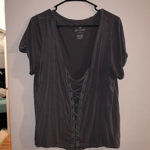 American eagle front lace blouse